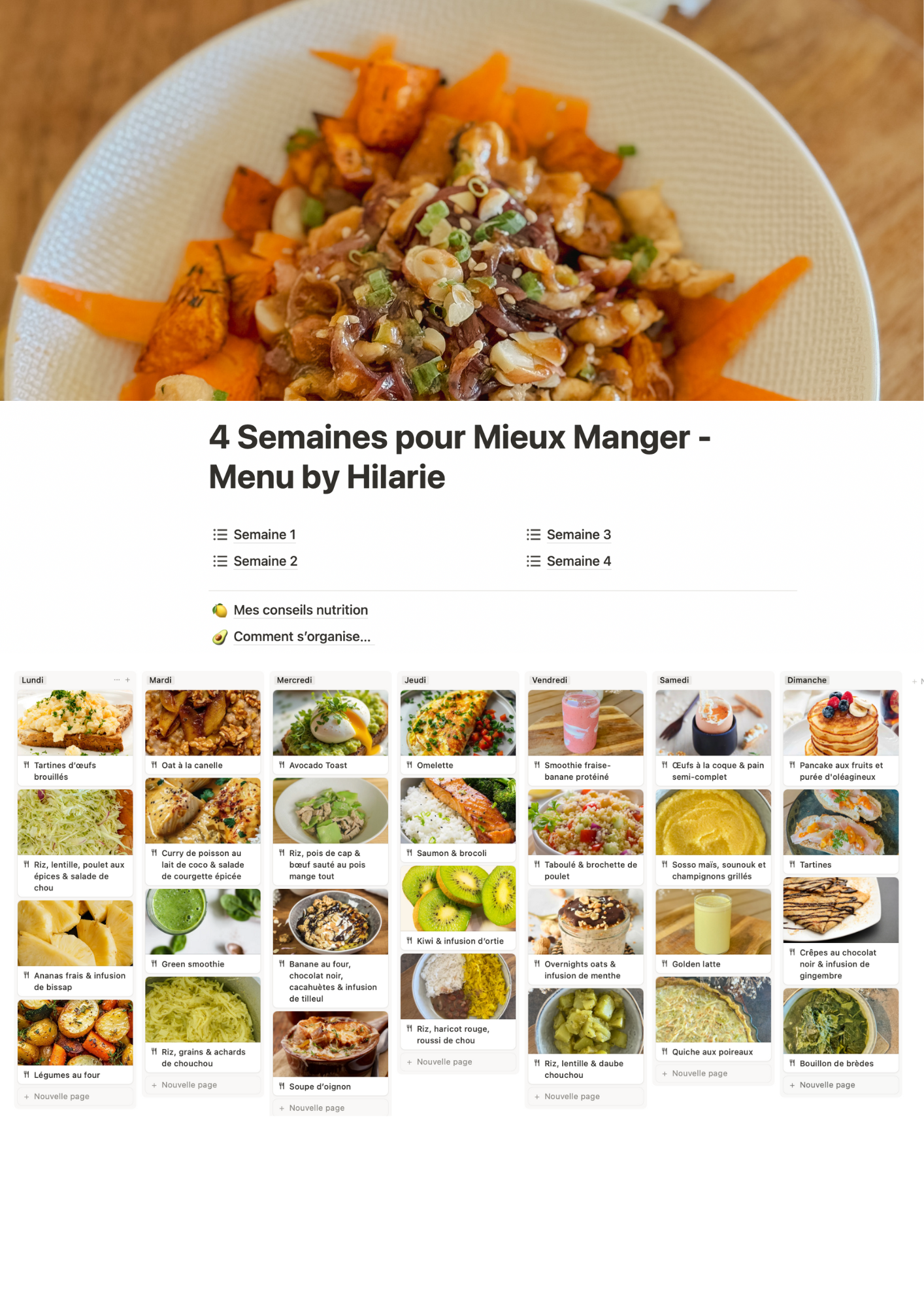 4 semaines pour Mieux Manger - Menu by Hilarie – Image 2